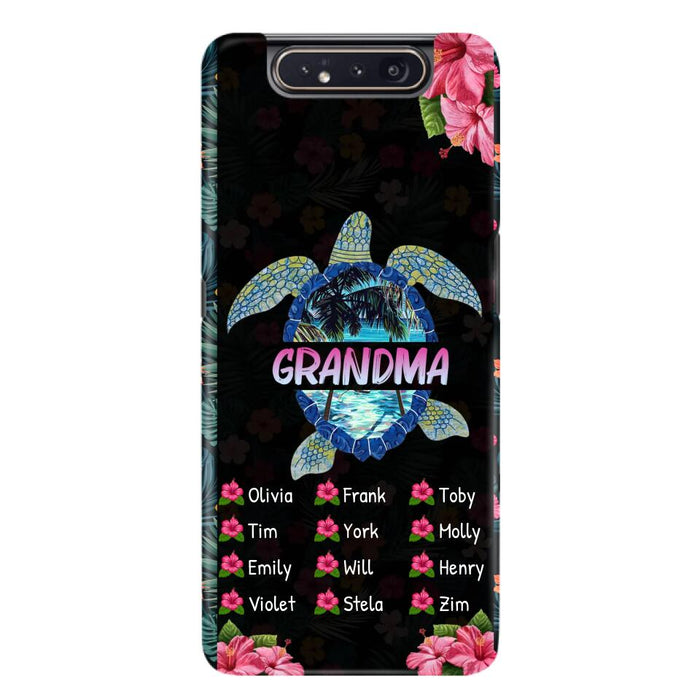 Custom Personalized Turtle Grandma iPhone/ Samsung Phone Case - Up to 12 Kid's Name - Mother's Day Gift Idea For Grandma