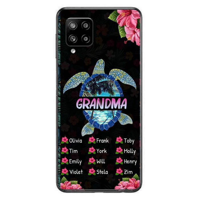 Custom Personalized Turtle Grandma iPhone/ Samsung Phone Case - Up to 12 Kid's Name - Mother's Day Gift Idea For Grandma