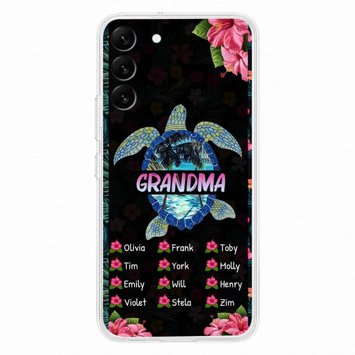 Custom Personalized Turtle Grandma iPhone/ Samsung Phone Case - Up to 12 Kid's Name - Mother's Day Gift Idea For Grandma