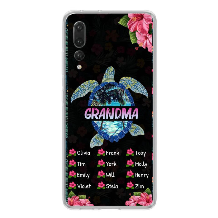 Custom Personalized Turtle Grandma Phone Case - Up to 12 Kid's Name - Mother's Day Gift Idea For Grandma - Case For Xiaomi/ Oppo/ Huawei