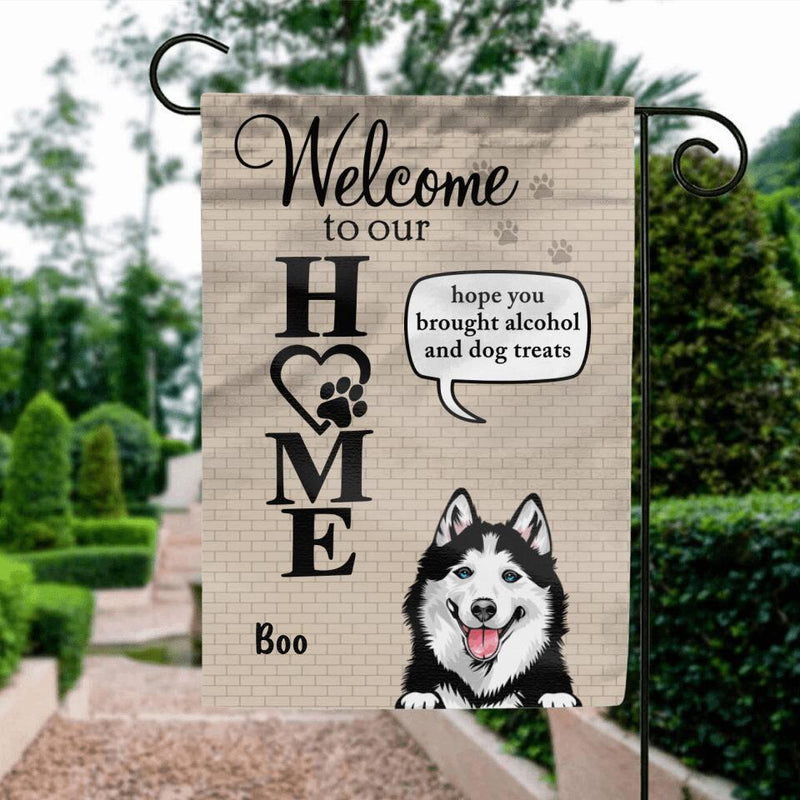 Personalized Pet Flag - Up to 6 Dogs/Cats - Mother's Day Gift for Dog/Cat Owners - Welcome To Our Home
