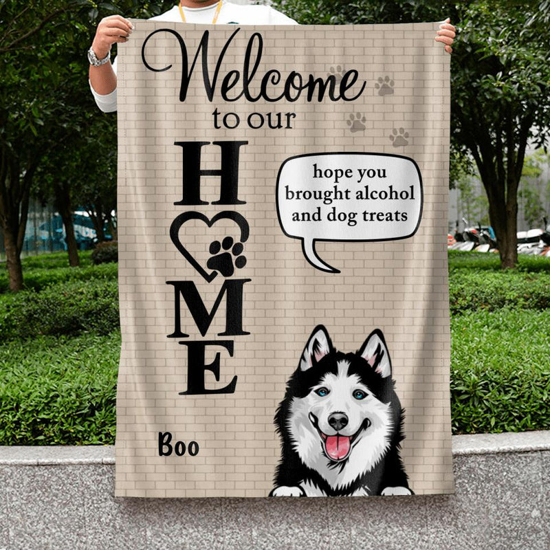 Personalized Pet Flag - Up to 6 Dogs/Cats - Mother's Day Gift for Dog/Cat Owners - Welcome To Our Home