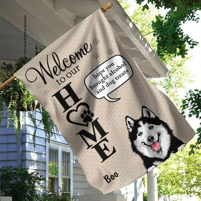 Personalized Pet Flag - Up to 6 Dogs/Cats - Mother's Day Gift for Dog/Cat Owners - Welcome To Our Home