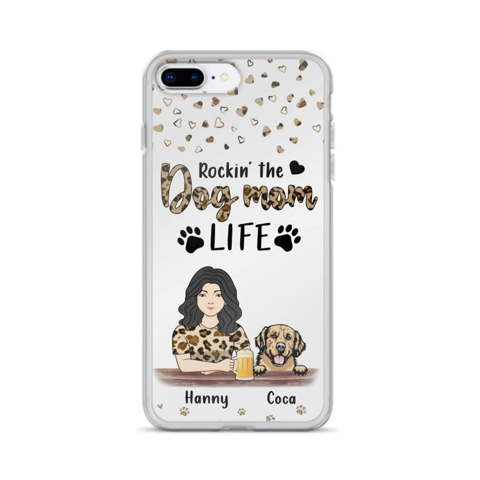 Custom Personalized Dog Mom Phone Case - Upto 4 Dogs - Mother's Day Gift Idea For Dog Lover/ Dog Mom - Rockin' The Dog Mom Life - Case For iPhone And Samsung