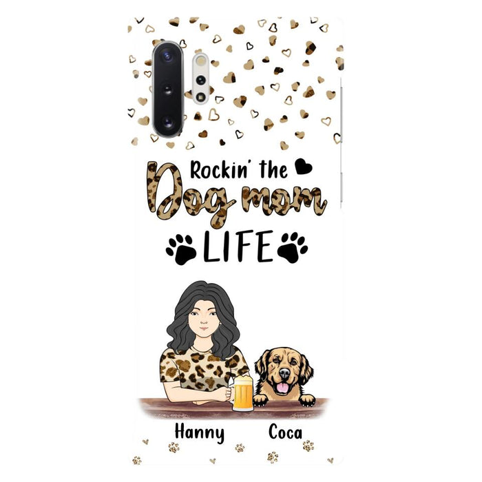 Custom Personalized Dog Mom Phone Case - Upto 4 Dogs - Mother's Day Gift Idea For Dog Lover/ Dog Mom - Rockin' The Dog Mom Life - Case For iPhone And Samsung