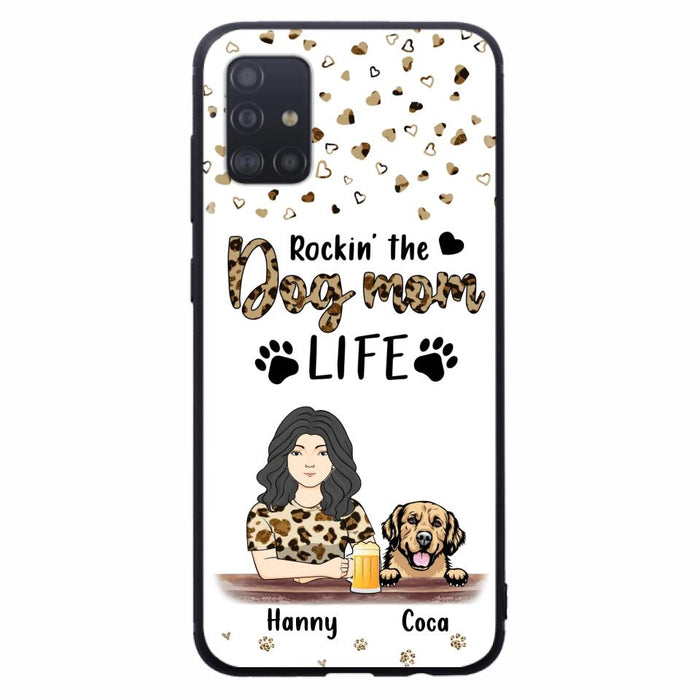 Custom Personalized Dog Mom Phone Case - Upto 4 Dogs - Mother's Day Gift Idea For Dog Lover/ Dog Mom - Rockin' The Dog Mom Life - Case For iPhone And Samsung