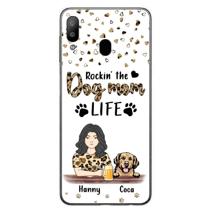 Custom Personalized Dog Mom Phone Case - Upto 4 Dogs - Mother's Day Gift Idea For Dog Lover/ Dog Mom - Rockin' The Dog Mom Life - Case For iPhone And Samsung