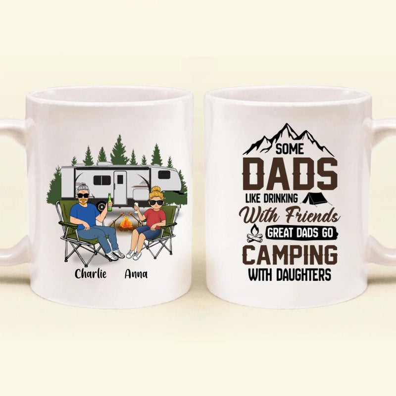 Personalized Dad & Daughter Mug - Gift Idea For Father's Day - Great Dads Go Camping With Daughters