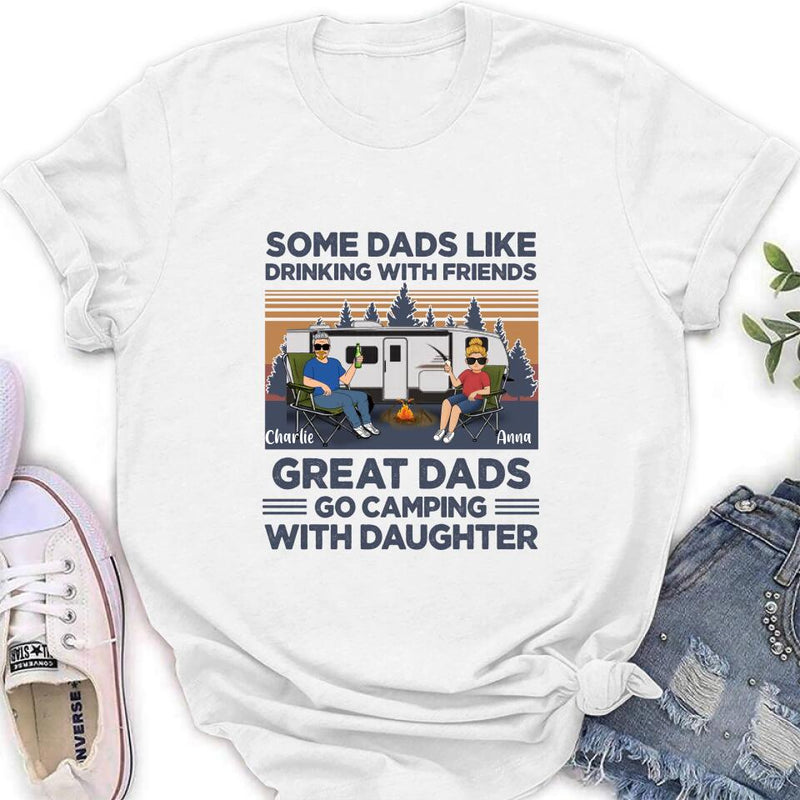 Personalized Dad & Daughter Shirt/Long sleeve/Sweatshirt/Hoodie - Gift Idea For Father's Day - Great Dads Go Camping With Daughter