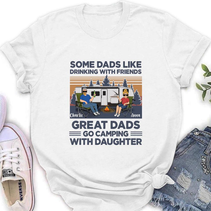 Custom Personalized Dad & Daughter Shirt/Long sleeve/Sweatshirt/Hoodie - Gift Idea For Father's Day - Great Dads Go Camping With Daughter