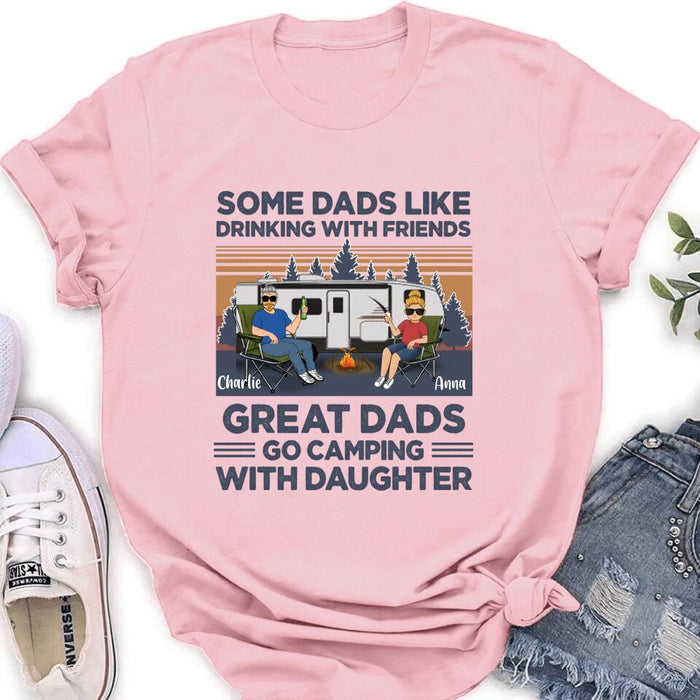 Custom Personalized Dad & Daughter Shirt/Long sleeve/Sweatshirt/Hoodie - Gift Idea For Father's Day - Great Dads Go Camping With Daughter