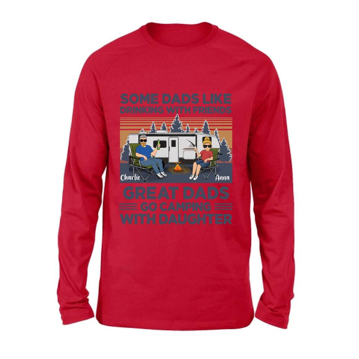 Custom Personalized Dad & Daughter Shirt/Long sleeve/Sweatshirt/Hoodie - Gift Idea For Father's Day - Great Dads Go Camping With Daughter