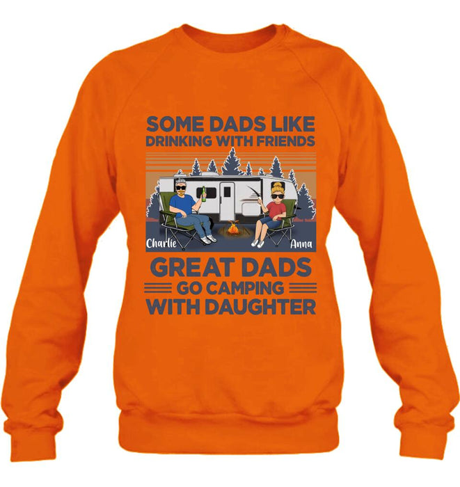 Custom Personalized Dad & Daughter Shirt/Long sleeve/Sweatshirt/Hoodie - Gift Idea For Father's Day - Great Dads Go Camping With Daughter