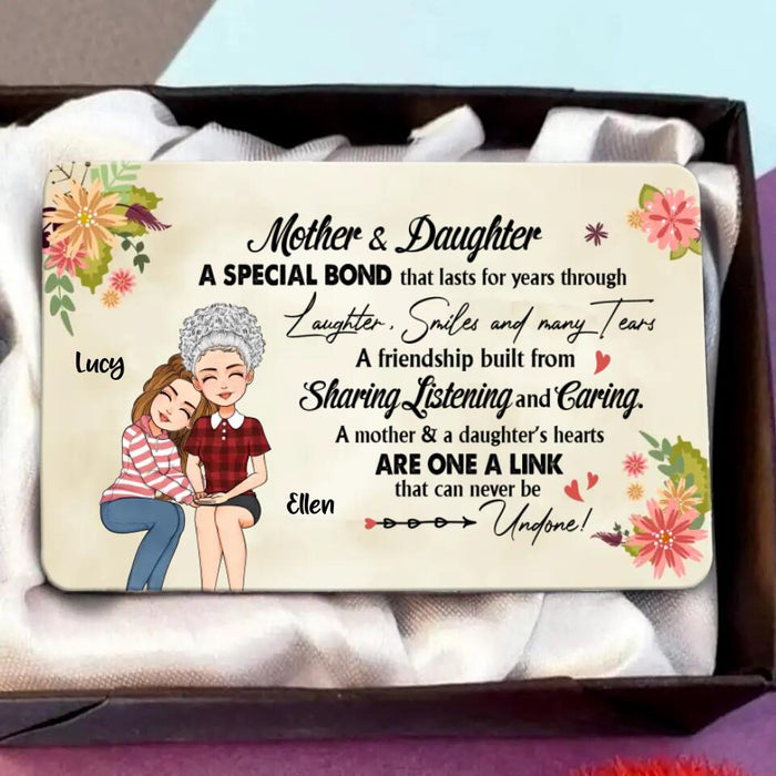 Custom Personalized Mom Aluminum Wallet Card - Gift Idea For Mother's Day From Daughter - Mother And Daughter A Special Bond