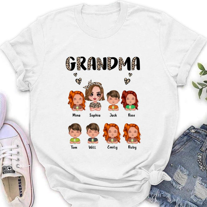 Custom Personalized Grandma T-Shirt/ Long Sleeve/ Sweatshirt/ Hoodie - Upto 7 Children - Mother's Day Gift Idea For Grandma/ Mother