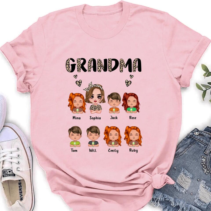 Custom Personalized Grandma T-Shirt/ Long Sleeve/ Sweatshirt/ Hoodie - Upto 7 Children - Mother's Day Gift Idea For Grandma/ Mother