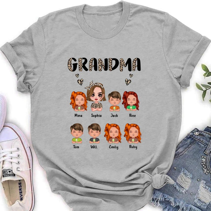 Custom Personalized Grandma T-Shirt/ Long Sleeve/ Sweatshirt/ Hoodie - Upto 7 Children - Mother's Day Gift Idea For Grandma/ Mother