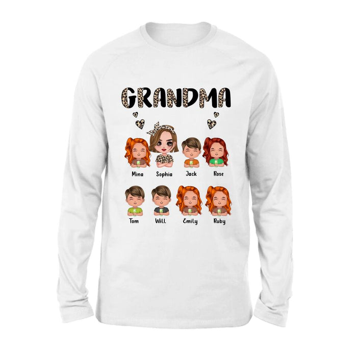 Custom Personalized Grandma T-Shirt/ Long Sleeve/ Sweatshirt/ Hoodie - Upto 7 Children - Mother's Day Gift Idea For Grandma/ Mother