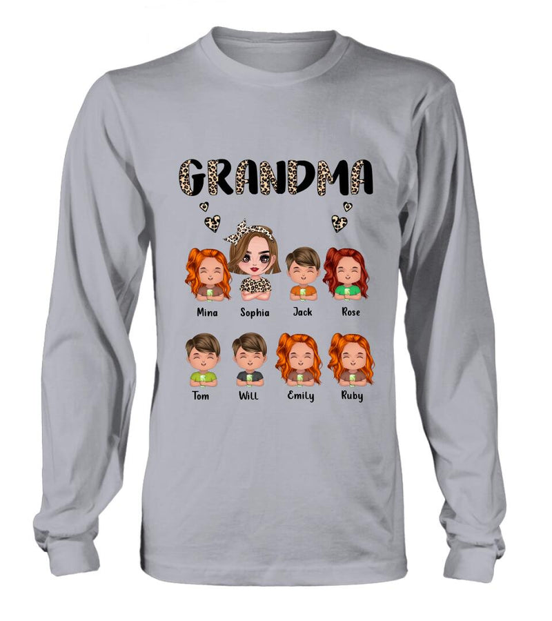 Personalized Grandma T-Shirt/Long Sleeve/Sweatshirt/Hoodie - Up to 7 Children - Mother's Day Gift Idea For Grandma/Mother