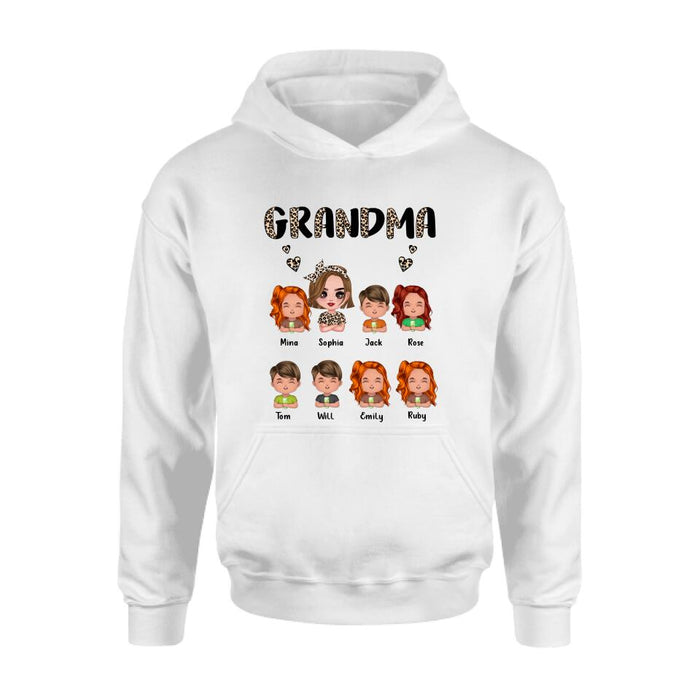 Custom Personalized Grandma T-Shirt/ Long Sleeve/ Sweatshirt/ Hoodie - Upto 7 Children - Mother's Day Gift Idea For Grandma/ Mother