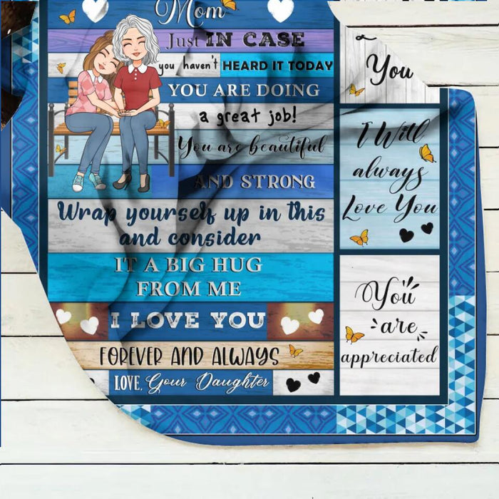 Custom Personalized Mom & Daughter Quilt/Single Layer Fleece Blanket - Gift Idea For Mother's Day From Daughter - You Are Doing A Great Job