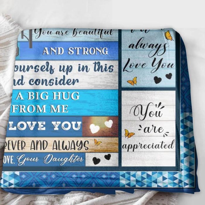 Custom Personalized Mom & Daughter Quilt/Single Layer Fleece Blanket - Gift Idea For Mother's Day From Daughter - You Are Doing A Great Job