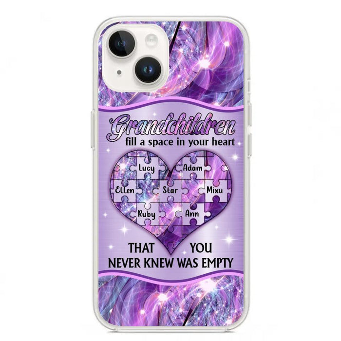 Custom Personalized Grandchildren Phone Case - Upto 7 Kids - Mother's Day Gift Idea For Grandma - Grandchildren Fill A Space In Your Heart That You Never Knew Was Empty - Case For iPhone And Samsung