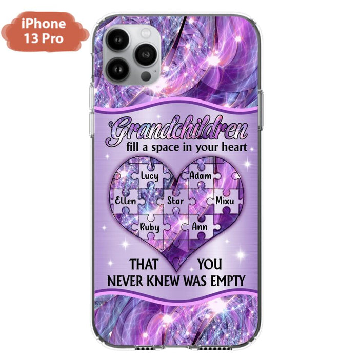 Custom Personalized Grandchildren Phone Case - Upto 7 Kids - Mother's Day Gift Idea For Grandma - Grandchildren Fill A Space In Your Heart That You Never Knew Was Empty - Case For iPhone And Samsung