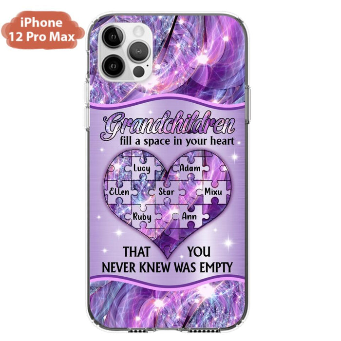 Custom Personalized Grandchildren Phone Case - Upto 7 Kids - Mother's Day Gift Idea For Grandma - Grandchildren Fill A Space In Your Heart That You Never Knew Was Empty - Case For iPhone And Samsung