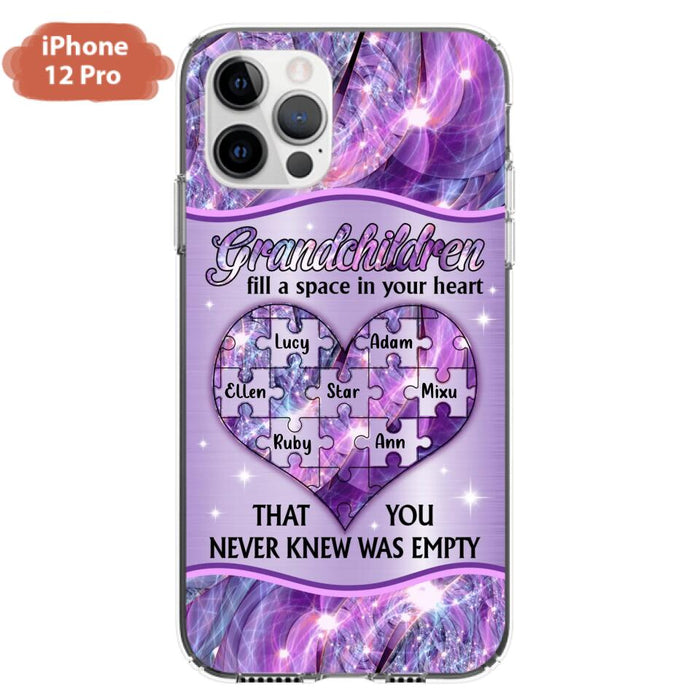 Custom Personalized Grandchildren Phone Case - Upto 7 Kids - Mother's Day Gift Idea For Grandma - Grandchildren Fill A Space In Your Heart That You Never Knew Was Empty - Case For iPhone And Samsung