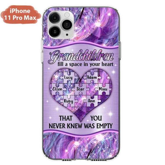 Custom Personalized Grandchildren Phone Case - Upto 7 Kids - Mother's Day Gift Idea For Grandma - Grandchildren Fill A Space In Your Heart That You Never Knew Was Empty - Case For iPhone And Samsung