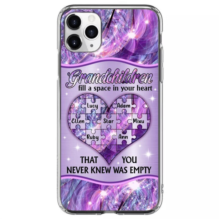 Custom Personalized Grandchildren Phone Case - Upto 7 Kids - Mother's Day Gift Idea For Grandma - Grandchildren Fill A Space In Your Heart That You Never Knew Was Empty - Case For iPhone And Samsung