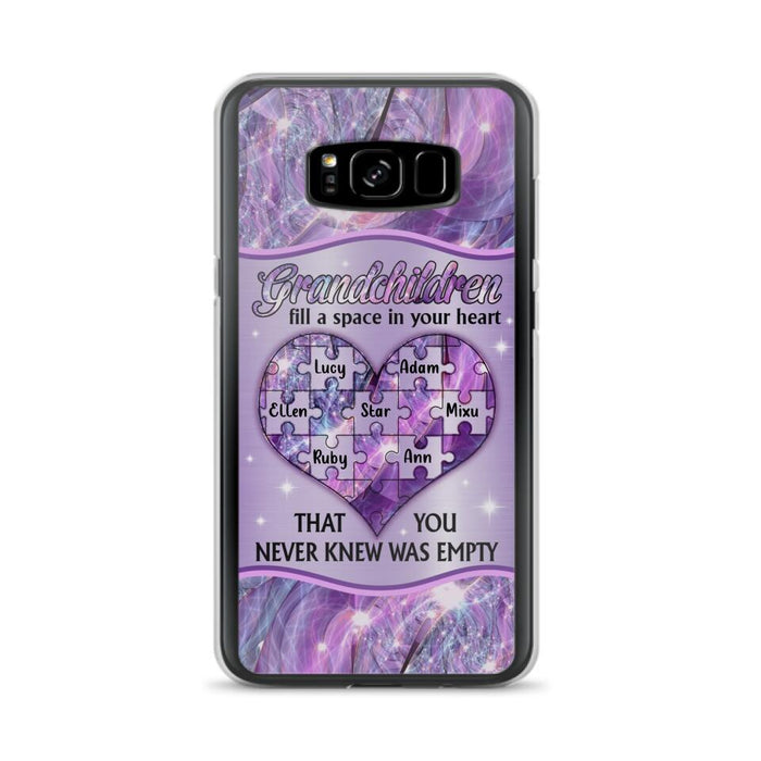 Custom Personalized Grandchildren Phone Case - Upto 7 Kids - Mother's Day Gift Idea For Grandma - Grandchildren Fill A Space In Your Heart That You Never Knew Was Empty - Case For iPhone And Samsung