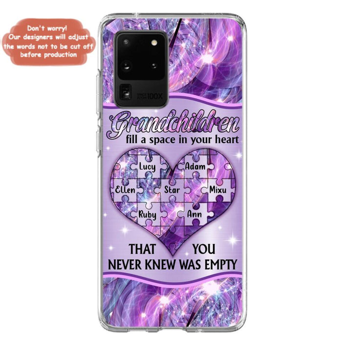 Custom Personalized Grandchildren Phone Case - Upto 7 Kids - Mother's Day Gift Idea For Grandma - Grandchildren Fill A Space In Your Heart That You Never Knew Was Empty - Case For iPhone And Samsung