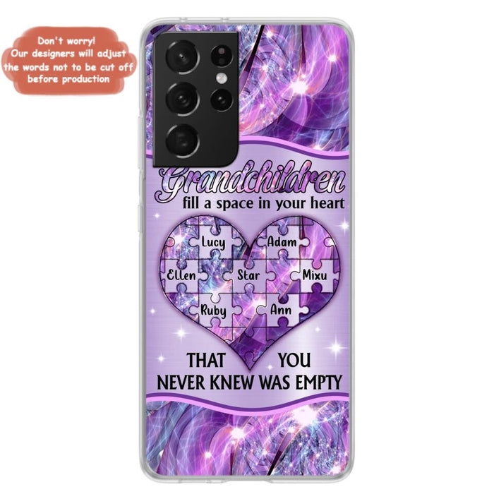 Custom Personalized Grandchildren Phone Case - Upto 7 Kids - Mother's Day Gift Idea For Grandma - Grandchildren Fill A Space In Your Heart That You Never Knew Was Empty - Case For iPhone And Samsung