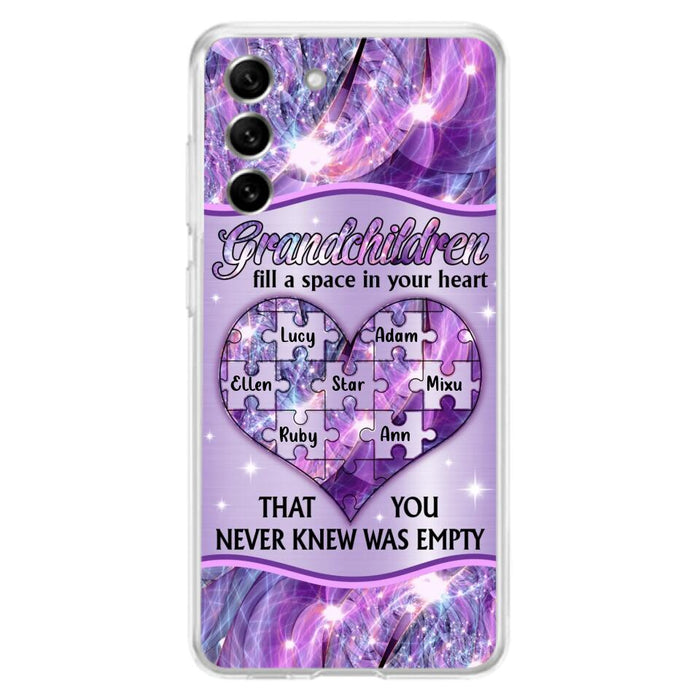 Custom Personalized Grandchildren Phone Case - Upto 7 Kids - Mother's Day Gift Idea For Grandma - Grandchildren Fill A Space In Your Heart That You Never Knew Was Empty - Case For iPhone And Samsung