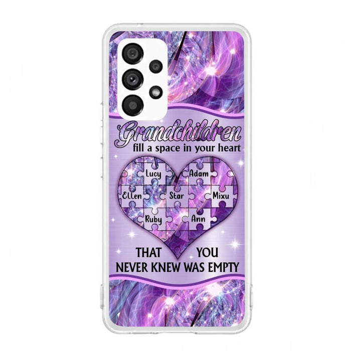 Custom Personalized Grandchildren Phone Case - Upto 7 Kids - Mother's Day Gift Idea For Grandma - Grandchildren Fill A Space In Your Heart That You Never Knew Was Empty - Case For iPhone And Samsung