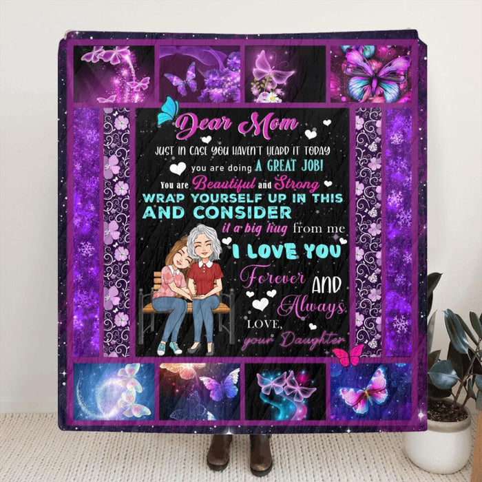 Custom Personalized Mom & Daughter Quilt/Single Layer Fleece Blanket - Gift Idea For Mother's Day From Daughter -I Love You Forever And Always