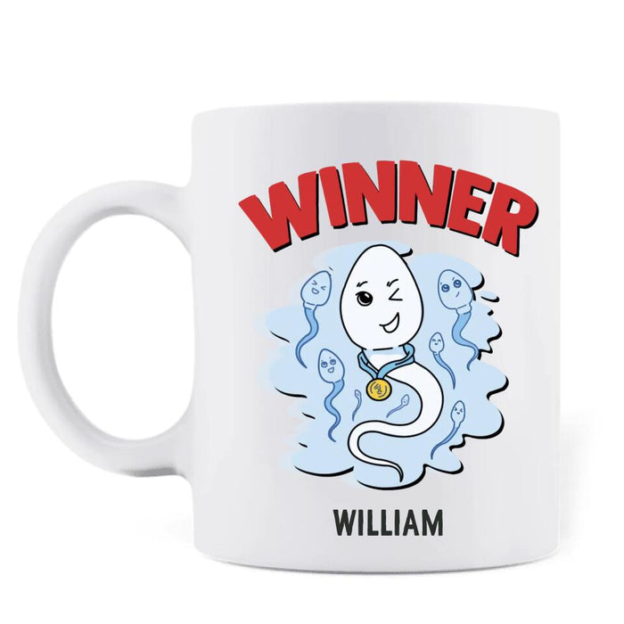 Custom Personalized Winner Mug - Mother's Day Gift for Mom - Mom I'm Glad You Didn't Swallow Me Happy Mother's Day