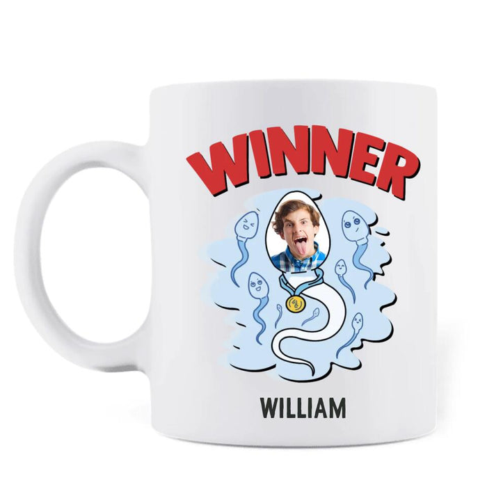 Custom Personalized Winner Photo Mug - Mother's Day Gift for Mom - Mom I'm Glad You Didn't Swallow Me Happy Mother's Day