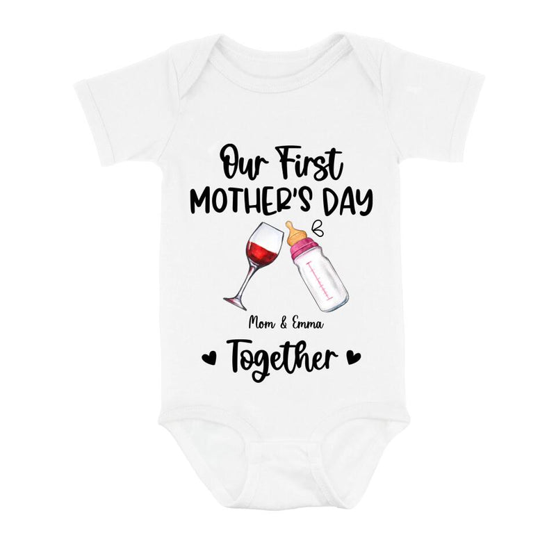 Personalized Baby Onesie/T-Shirt - Mother's Day Gift Idea For Baby/Mom - Our First Mother's Day Together