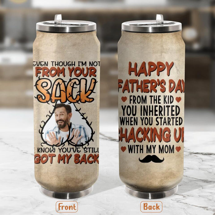 Custom Personalized Soda Can Tumbler - Upload Photo - Gift Idea For Step Father- Happy Father's Day