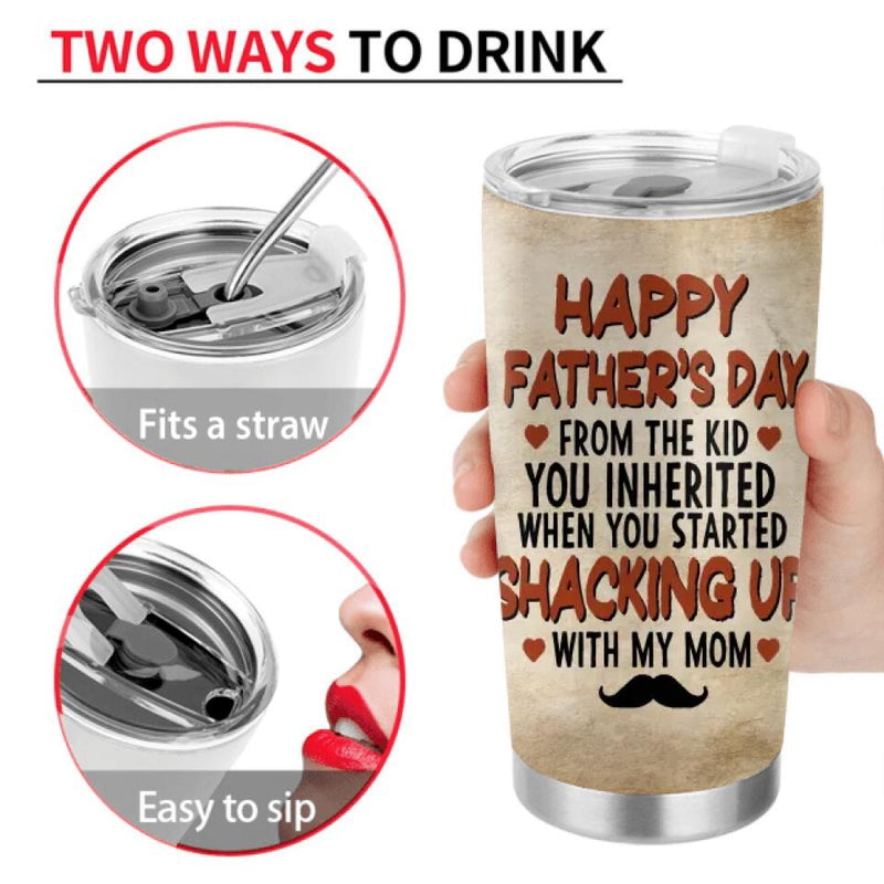 Personalized Upload Photo Tumbler - Father's Day Gift Idea For Step Father