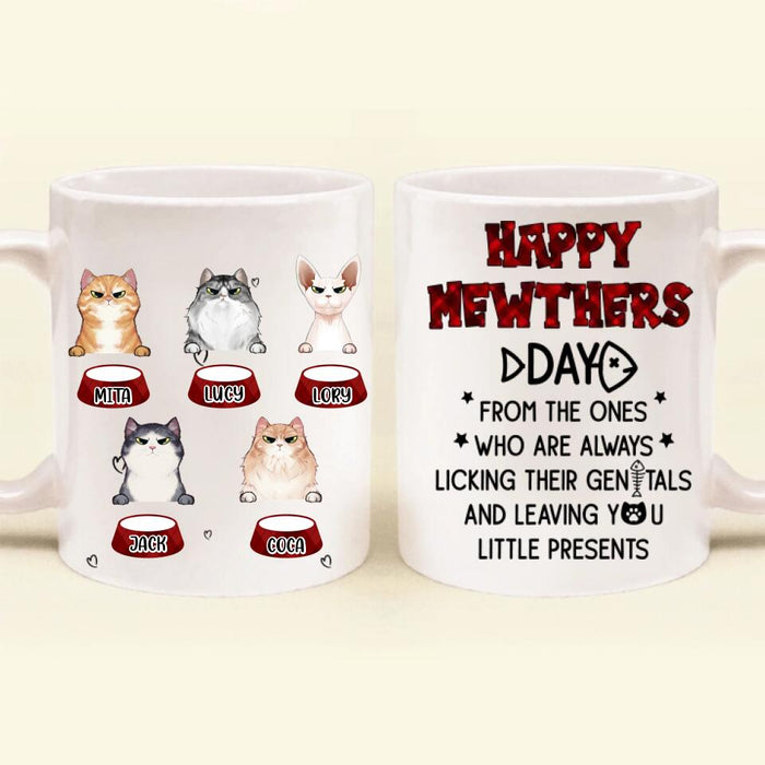 Custom Personalized Cats  Mug - Upto 5 Cats - Best Gift Idea For Cat Lovers - Happy Mewthers Day