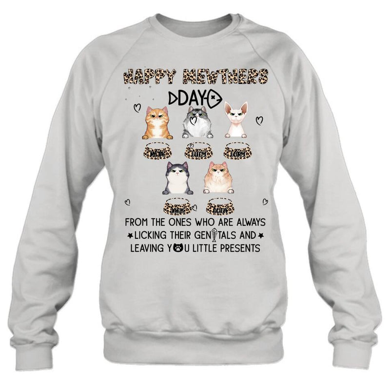 Personalized Cats Unisex T-Shirt/Long Sleeve/Pullover Hoodie/Sweatshirt - Up to 5 Cats - Gift Idea For Cat Lovers - Happy Mewthers Day