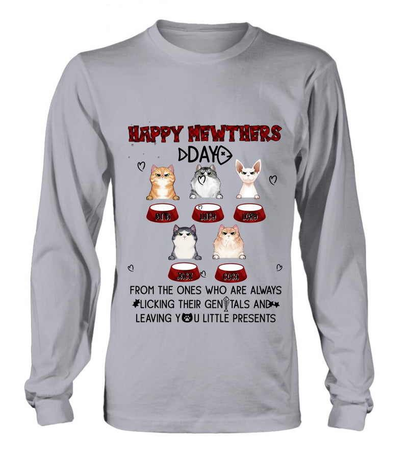 Personalized Cats Unisex T-Shirt/Long Sleeve/Pullover Hoodie/Sweatshirt - Up to 5 Cats - Best Gift Idea For Cat Lovers - Happy Mewthers Day