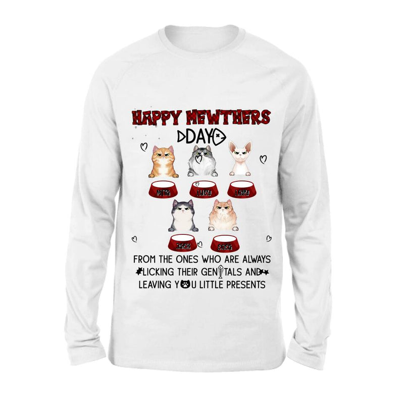 Personalized Cats Unisex T-Shirt/Long Sleeve/Pullover Hoodie/Sweatshirt - Up to 5 Cats - Best Gift Idea For Cat Lovers - Happy Mewthers Day