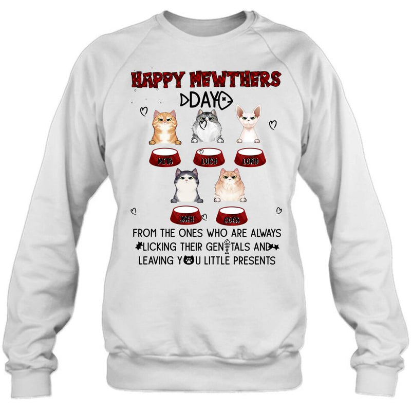 Personalized Cats Unisex T-Shirt/Long Sleeve/Pullover Hoodie/Sweatshirt - Up to 5 Cats - Best Gift Idea For Cat Lovers - Happy Mewthers Day