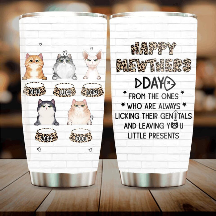 Custom Personalized Cats Tumbler - Upto 5 Cats - Gift Idea For Cat Lovers - Happy Mewthers Day