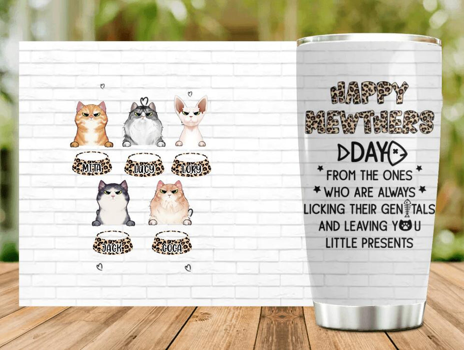 Custom Personalized Cats Tumbler - Upto 5 Cats - Gift Idea For Cat Lovers - Happy Mewthers Day